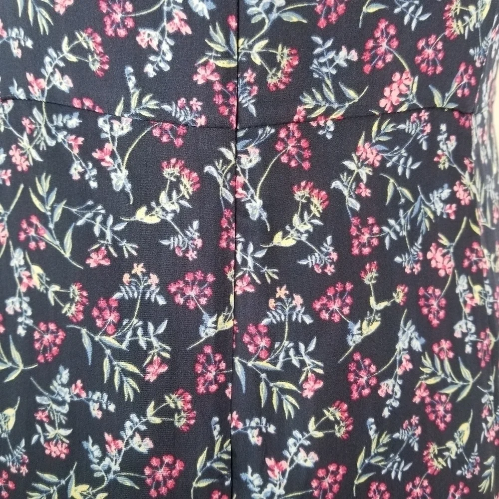 J.Crew Ruffle Stretch Silk Midi Dress Size 14 Wisp Floral Print Pleated